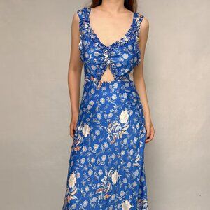 Doen Amoretta Dress In Azure Hollyhock Hills